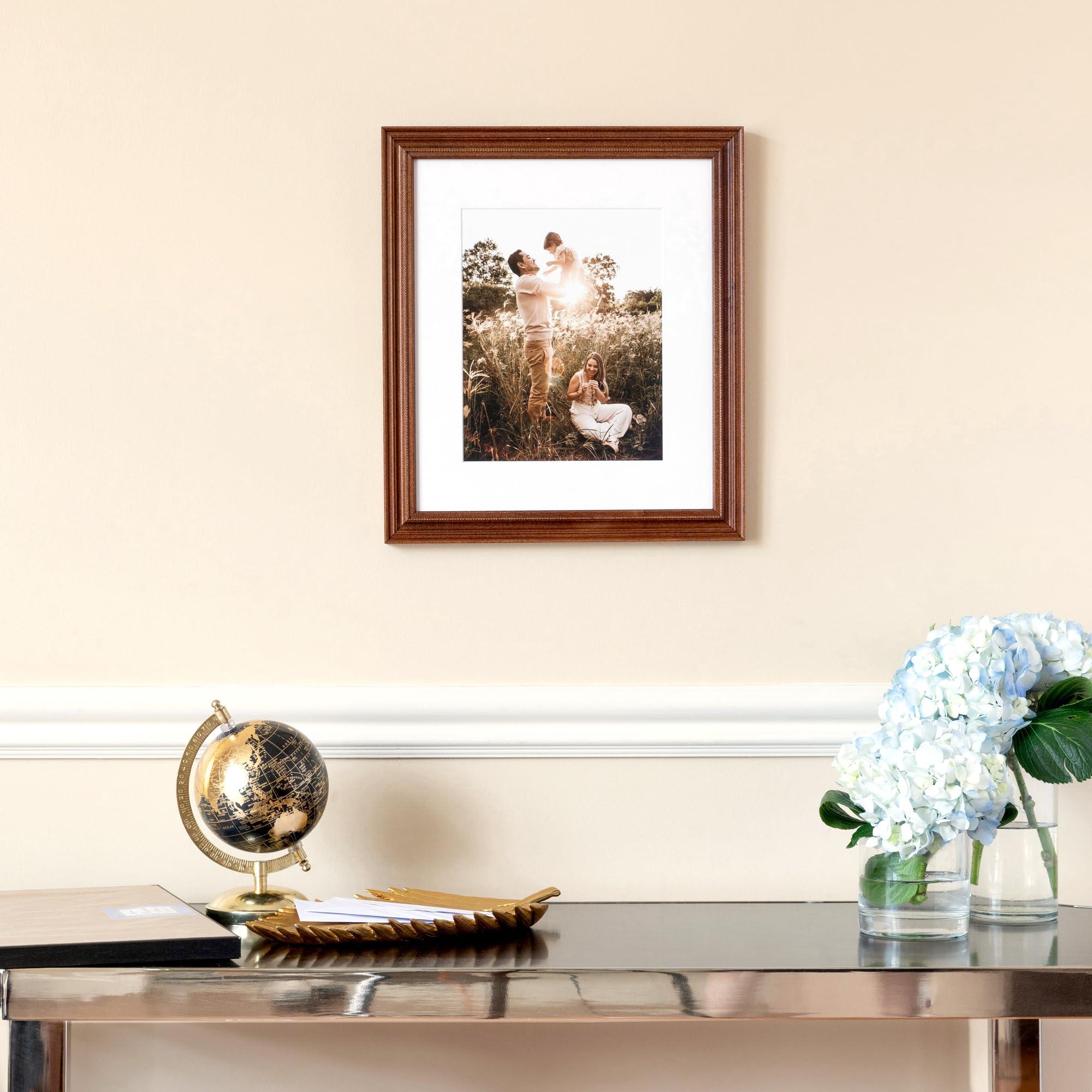 ArtToFrames ArtToFrames 23x28 Inch Brown Picture Frame, This 1.25 Inch Custom Wood Poster Frame is Walnut - Comes with Foam Backing 3/16 inch and Regular Acrylic (FBPL0066-81375-YWAL-23x28)