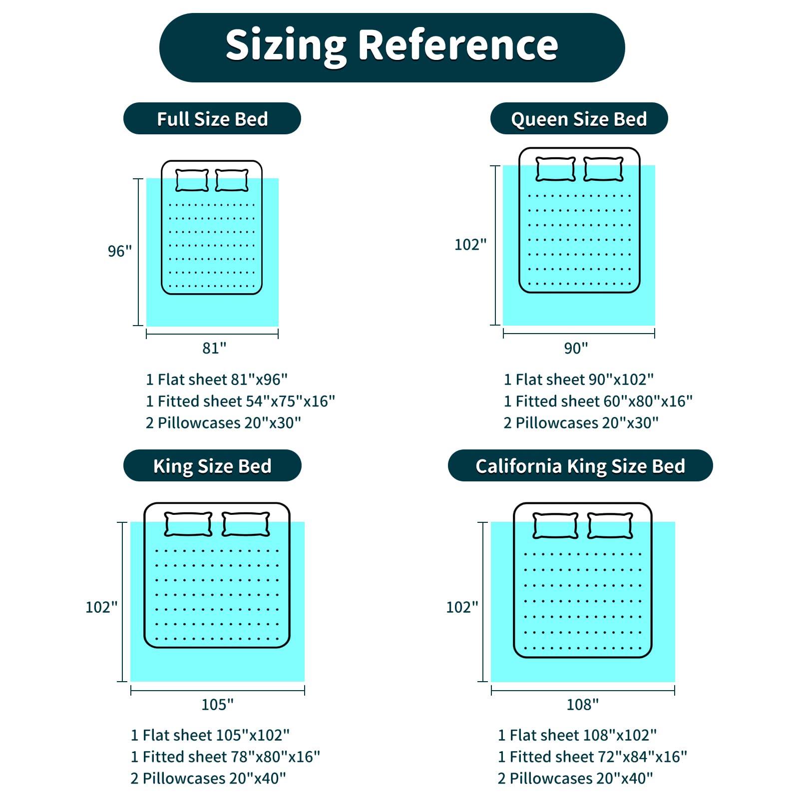 LBRO2M LBRO2M 100% Cotton 1200 Thread Count Full Size Sheets Set,16 inches Deep Pocket,Bed Sheet 4 Piece Sets (Full, Cream)