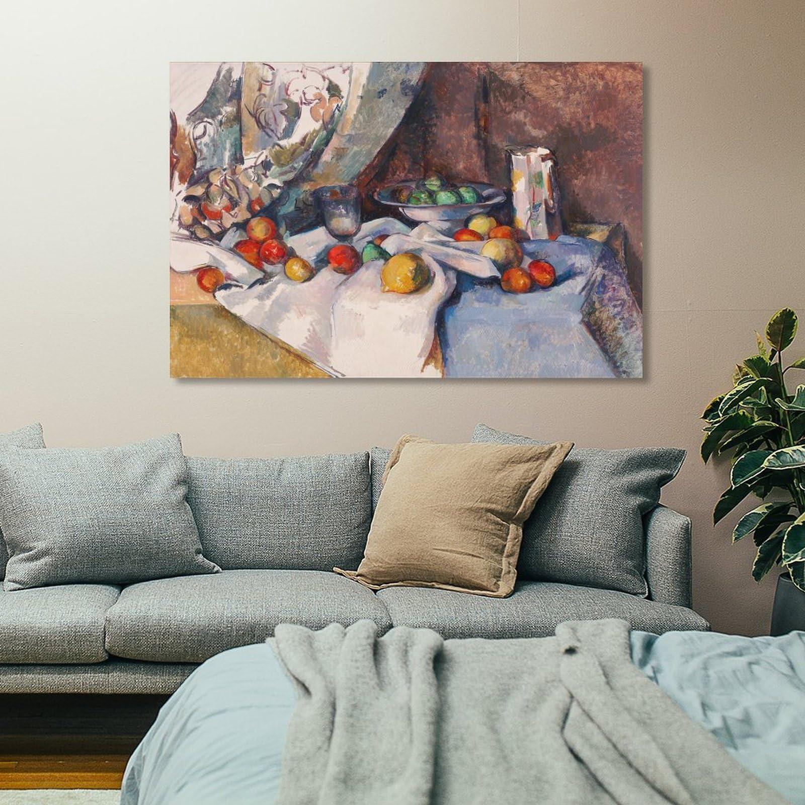 ZMLFJEA Paul Czanne,Still Life with Apples Poster Print for Teen Boys Room Wall Art Canvas Painting Print 24x36inch(60x90cm)