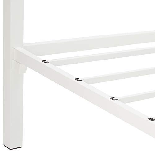 Zinus ZINUS Patricia White Metal Canopy Platform Bed Frame, Mattress Foundation with Steel Slat Support, No Box Spring Needed, Easy Assembly, Queen