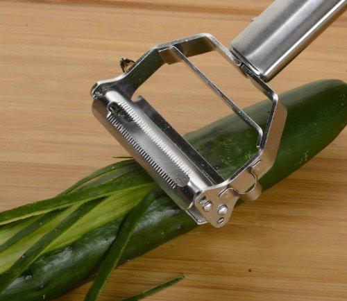 i Kito Vegetable Spaghetti Spiralizer Slicer Easy Spiral Zucchini Noodle Carrot,Perfect Kitchen Tools Carrot Grater With Cleaning Brush (Julienne peeler triangle handle)