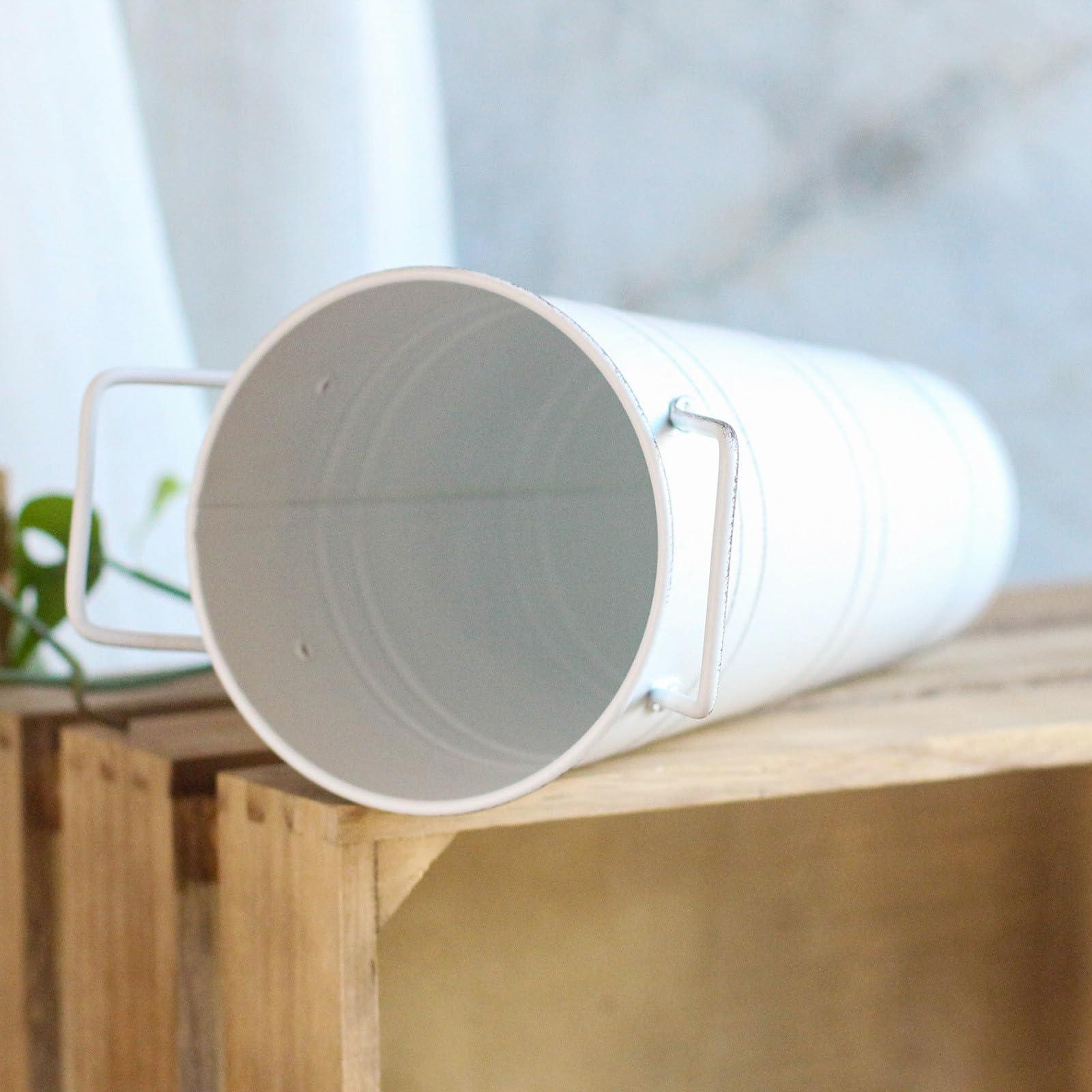 BLOWEST BLOWEST Mini Umbrella Stand Holder, Cute Metal Umbrella Bucket Freestanding, Small Umbrella Rack Barrel Canes, Walking Sticks Golf Clubs Organizer, Metal Floor Vase for Entryway Porch Indoor (White)