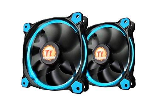 Thermaltake Thermaltake RIING 140mm Blue LED Ultra Quiet High Airflow Computer Case Fan, Twin Pack CL-F048-PL14BU-A