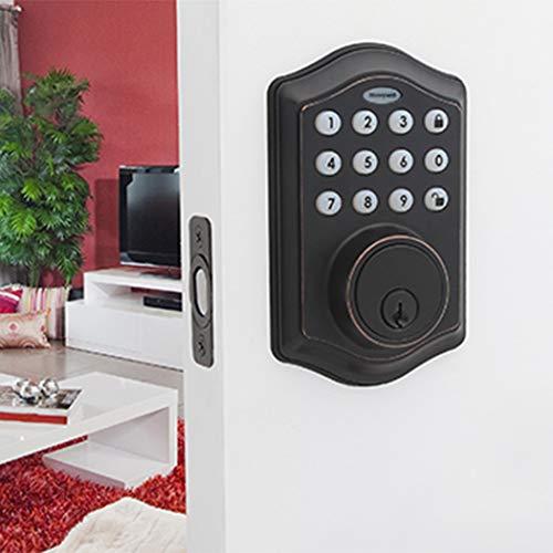 Honeywell Safes & Door Locks Honeywell Safes & Door Locks - Keyless Entry Door Lock with Smart Electronic Keypad Deadbolt - Easy Installation & 50 Different Pin Codes - Auto Lock - Oil Rubbed Bronze - 2.9 x 2 x 6.2 in - 8712409