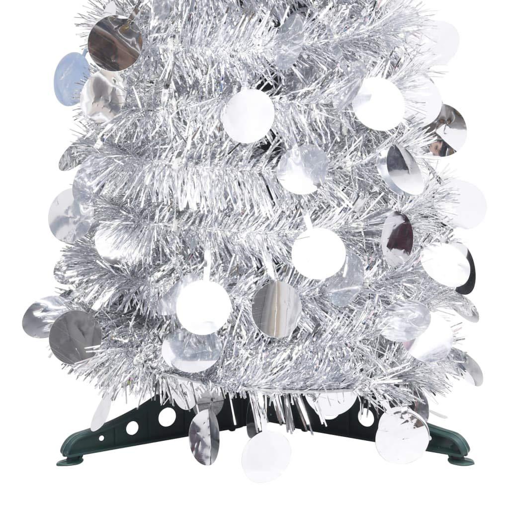 DYRJDJWIDHW Pop-up Artificial Christmas Tree White Christmas Tree,Christmas Trees,Flocked Christmas Tree,prelit Christmas Tree,Xmas Tree,Silver 6 ft PET