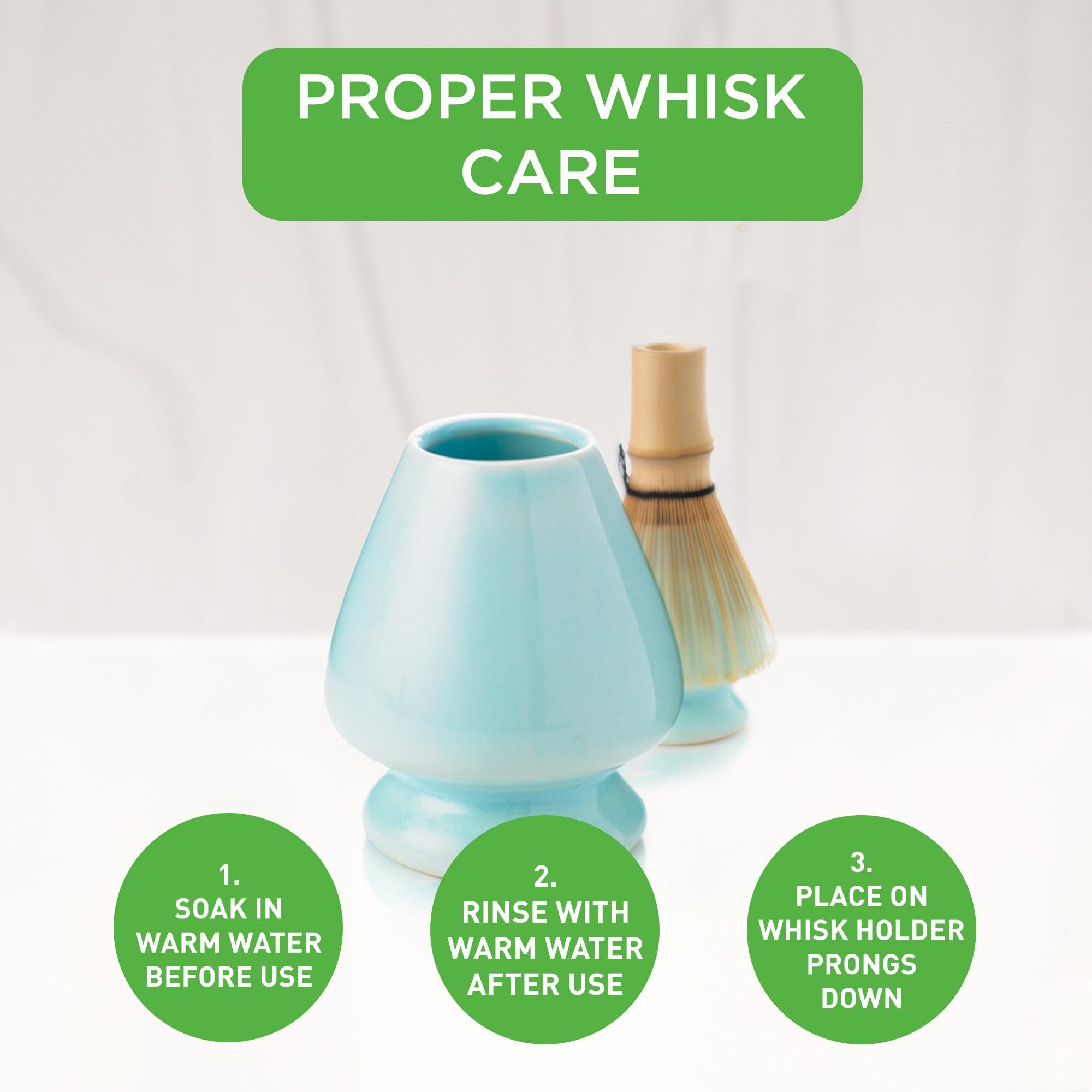 AIYA SINCE 1888 Aiya Traditional Japanese Matcha Whisk Holder - Pyramid Design for Bamboo Chasen Maintenance - Blue