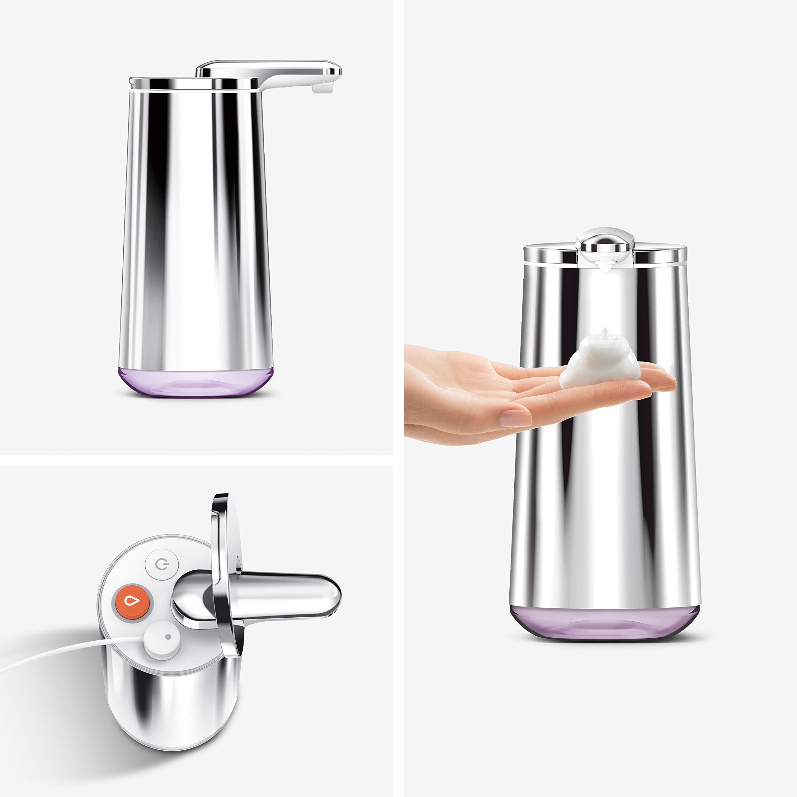 simplehuman simplehuman 10 oz. Touch-Free Foam Sensor Pump Dispenser with Mandarin Orange Soap and Refillable Cartridge, Polished Stainless Steel