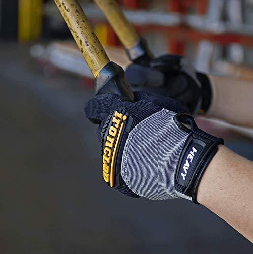Ironclad Ironclad Heavy Utility Work Gloves HUG, High Abrasion Resistance, Performance Fit, Durable, Machine Washable, (1 Pair), MEDIUM, Black & Grey