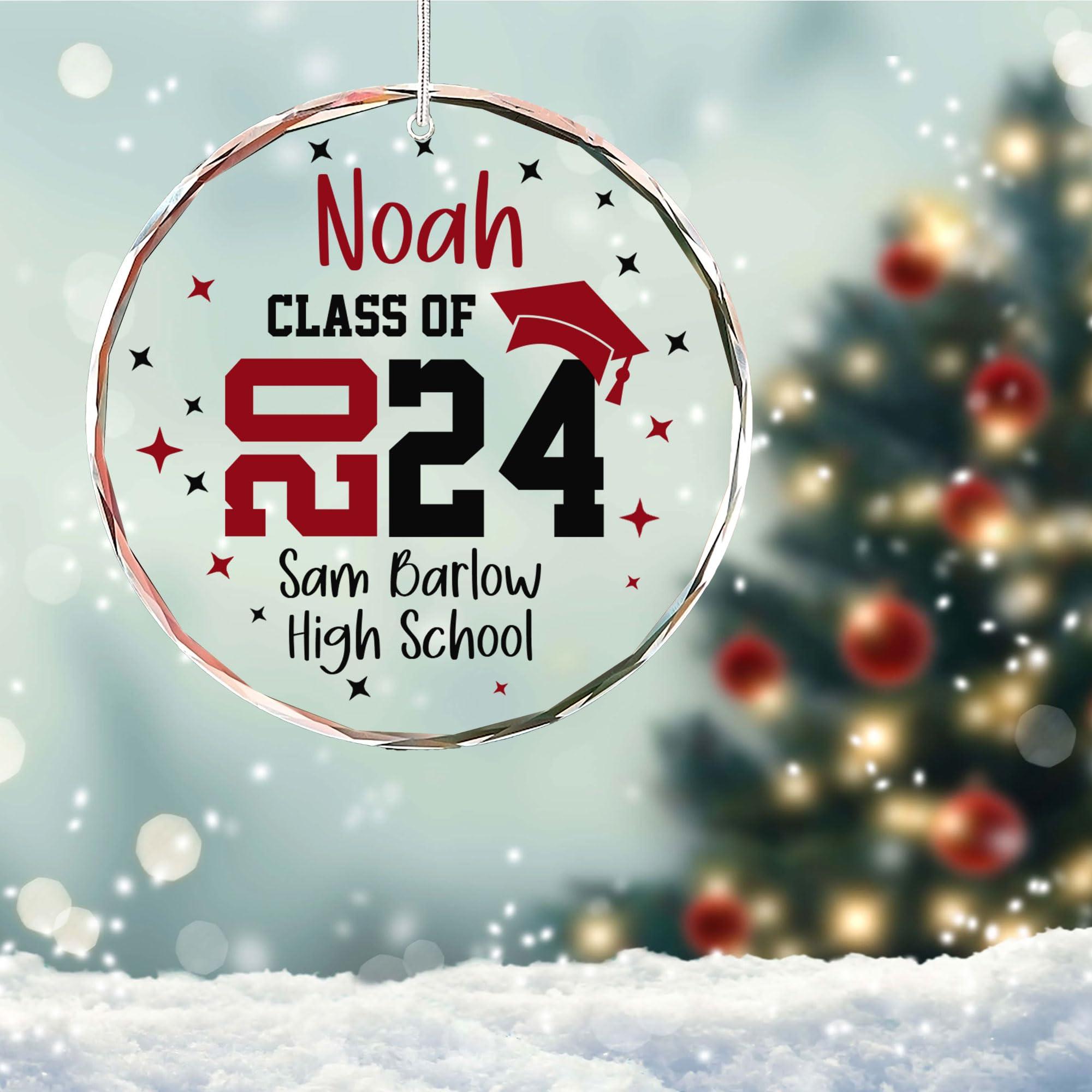 MDPrints Global Graduation Gifts for Her, Personalized Graduation Christmas Ornaments, Gift for High School Senior Graduate Class of 2024 2025 (Graduation Class of)