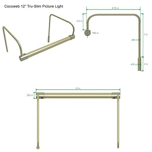 Cocoweb Cocoweb 12\" Tru-Slim LED Picture Light in Antique Brass with Plug-in Adapter and Remote Control