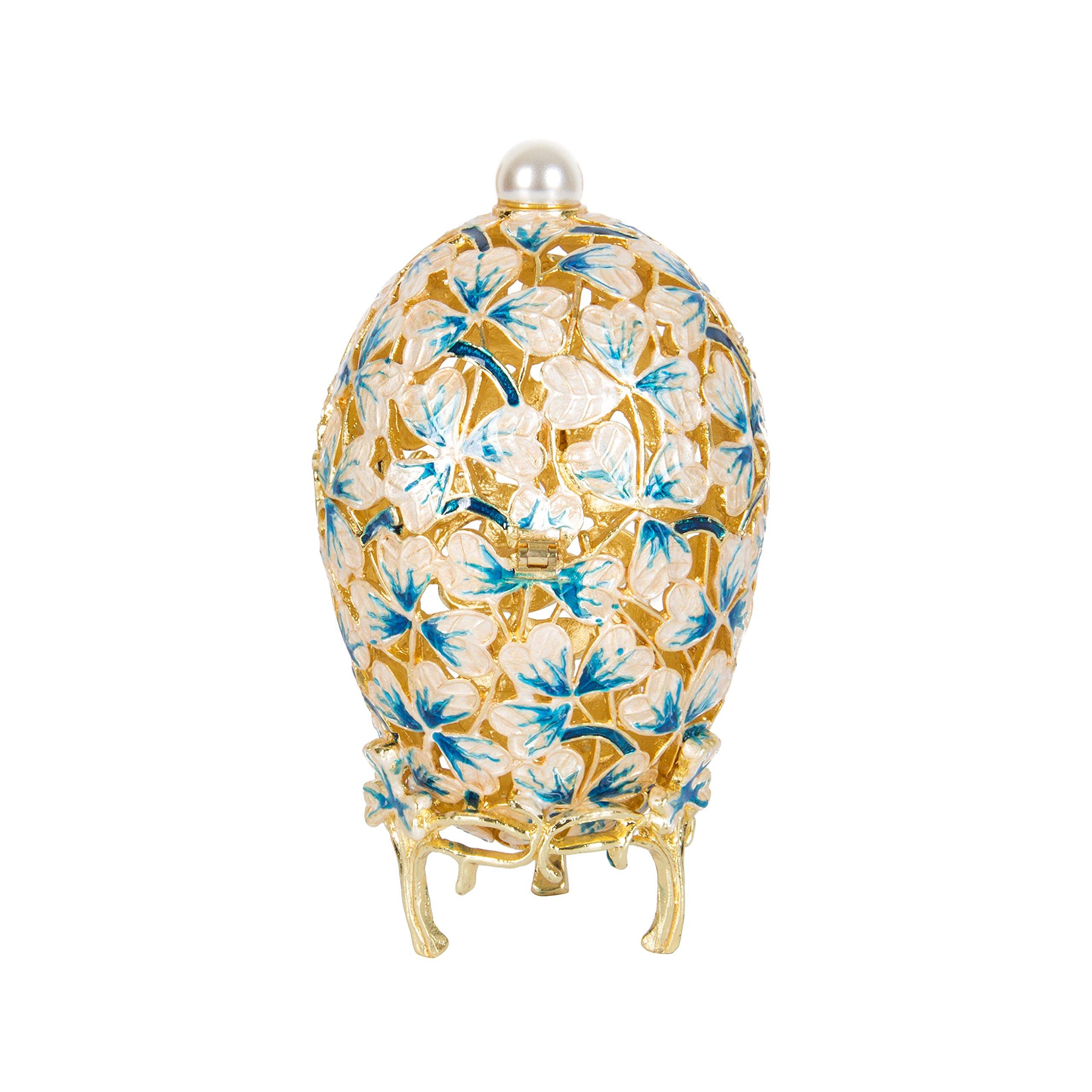 QIFU QIFU Hand Painted Easter Egg Style Enamel Trinket Box Unique Gift for Family