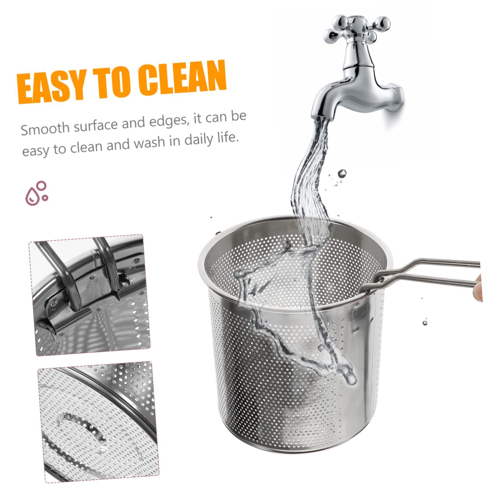 KICHOUSE KICHOUSE Stainless Steel Deep Fryer Pot with Frying Basket Multi Use Cooking Kit for Home Portable Frying Pan with Handle Ideal for Frying Boiling and Steaming