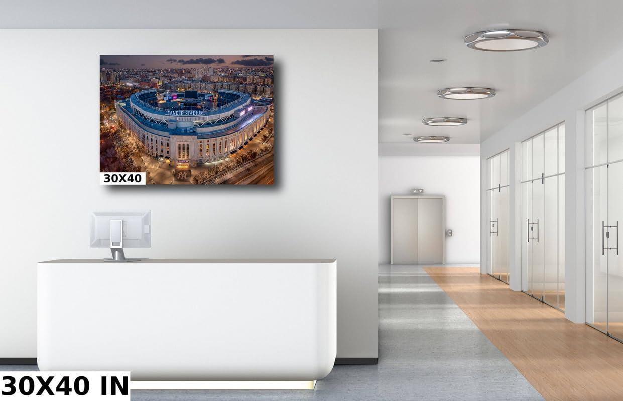 Generic Yankees Baseball Stadium Photo Print - Bronx NYC Pinstripes Fall Afternoon Aerial Photography- New York Sports Stadium Travel Canvas for Home Room Wall Decor