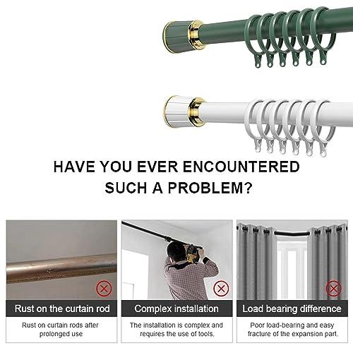 QHDPKU Curtain Rod No Drilling,Room Divider Tension Curtain Rod,Adjustable Bathroom Stall Tension Pole,For Space Partition,Maximum Extension 195 inches (Color : White, Size : 20-30inchs)