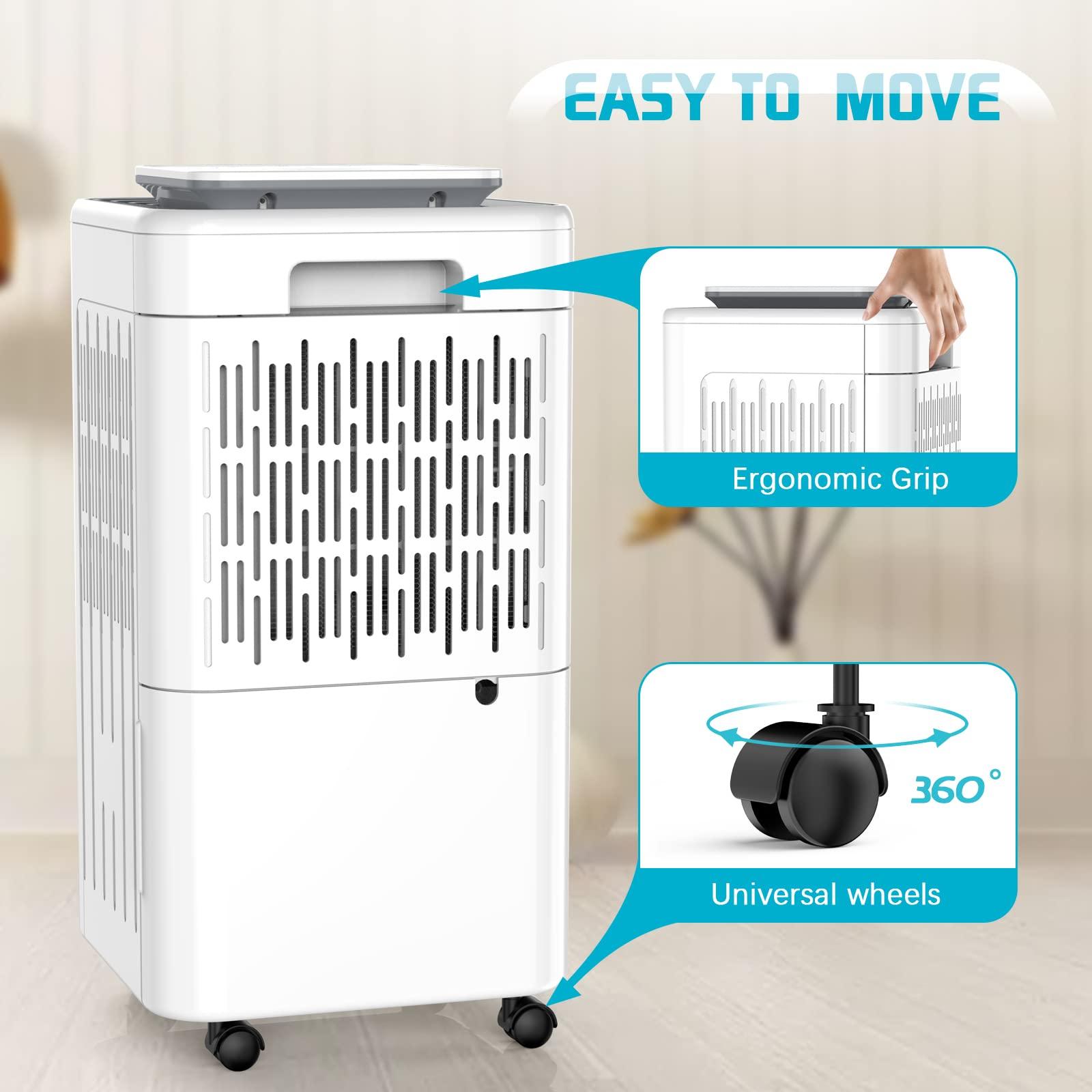 LUKO LUKO 2000 Sq. Ft Dehumidifiers for Large Room and Basements, 30 Pints Dehumidifier with Drain Hose, Auto or Manual Drainage, 0.528 Gallon Water Tank, Auto Defrost, Dry Clothes Function, 24H Timer