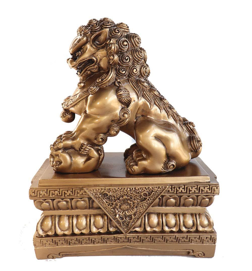 Feng Shui Import Feng Shui Import Pair of 9 Inch Golden Foo Dogs