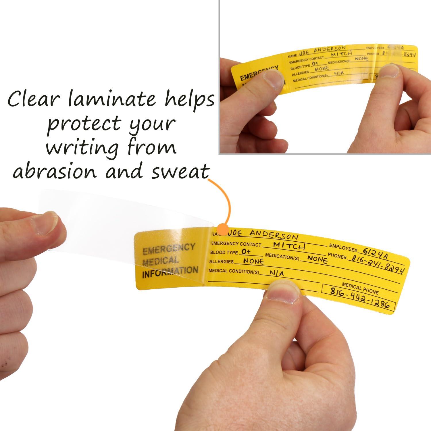 SmartSign SmartSign Emergency Medical Information Hard Hat Label | 1.25\" x 6\" Self-Laminating, Pack of 5