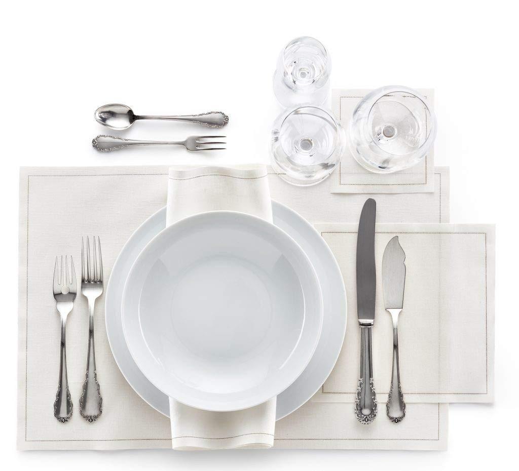 MY DRAP Linen Cocktail Napkin - 4.3 x 4.3 in - 50 units per roll - Cream