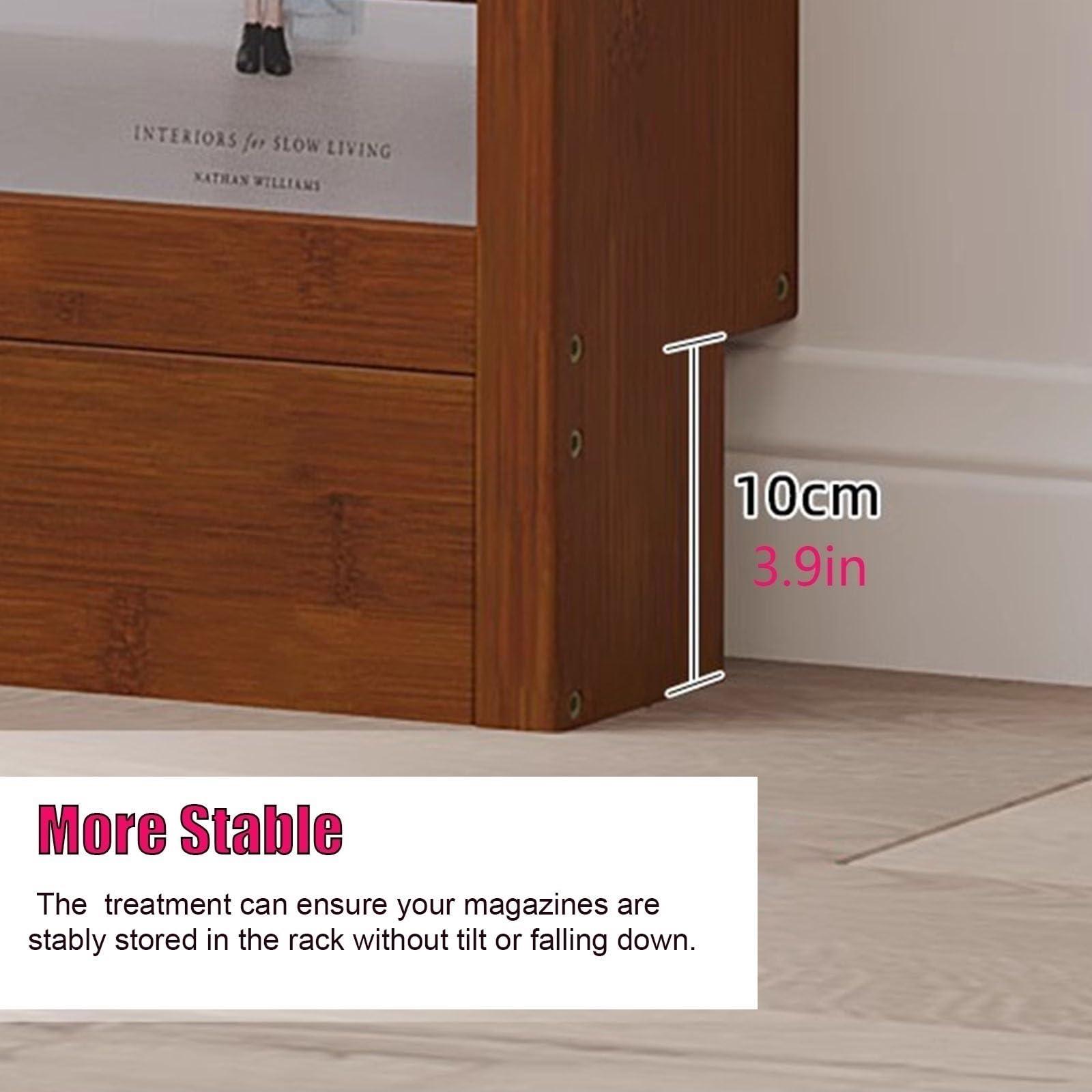 RENLXFI RENLXFI Free Standing Magazine Display Rack, 5 Layer Wood Newspaper Holder for Literature Books Document in Home Office Dining Room, Large Organizer Folder (Size : 155x50cm/61x19.7in)