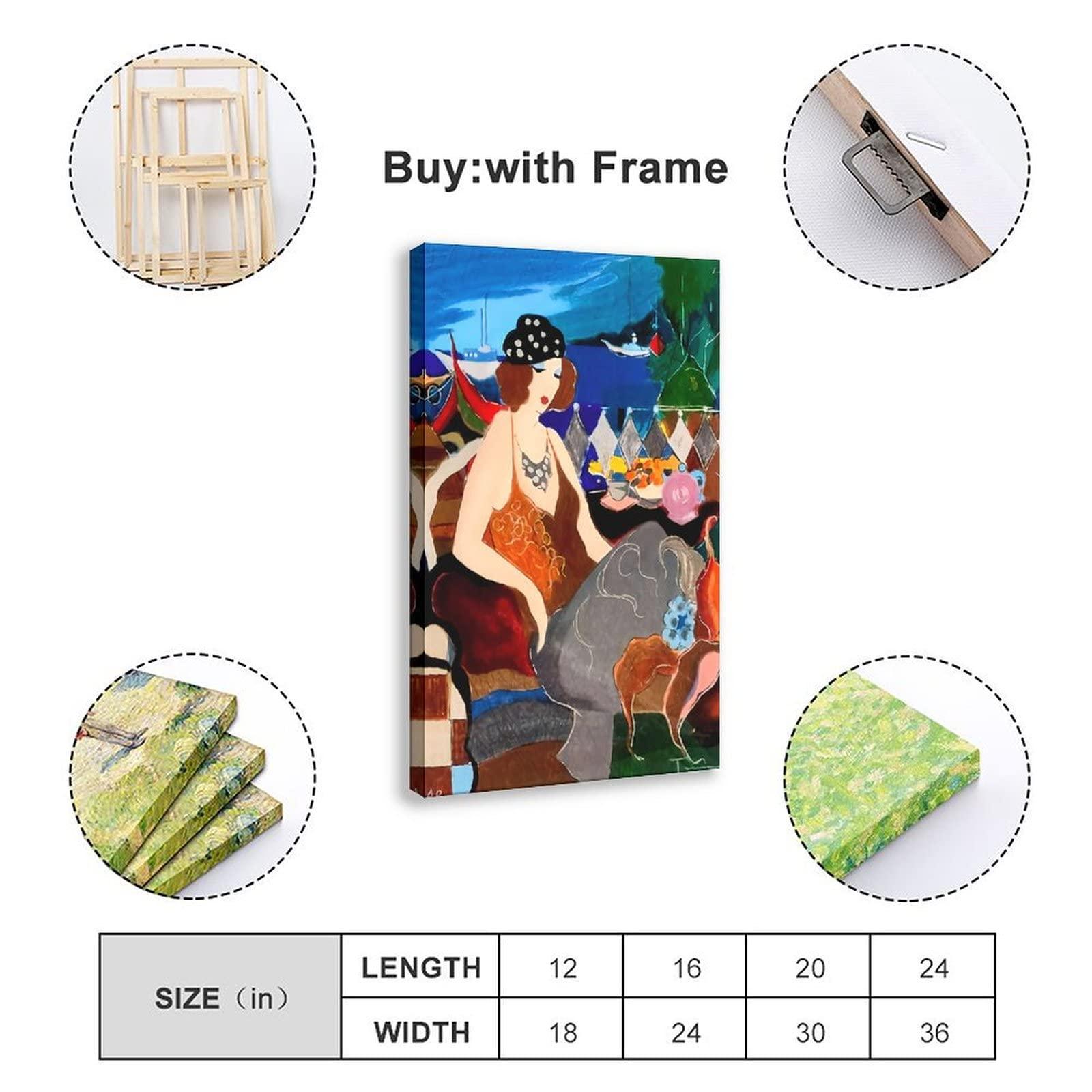 MDGT MDGT Itzchak Tarkay Prints Canvas Poster 8 Canvas Poster Wall Art Decor Print Picture Paintings for Living Room Bedroom Decoration Frame-style 12x18inch(30x45cm)