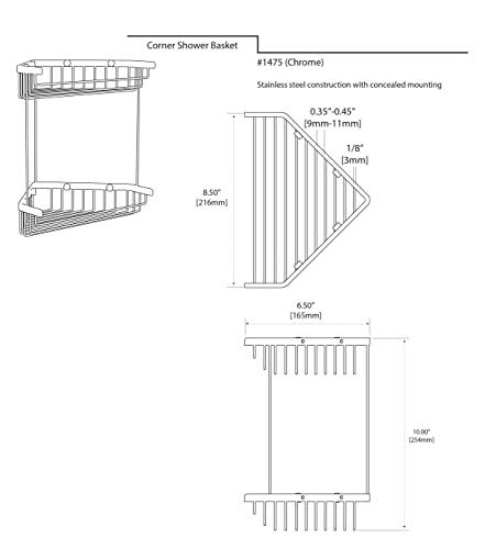 Gatco Gatco 1475 Tub and Shower Corner Caddy, Chrome