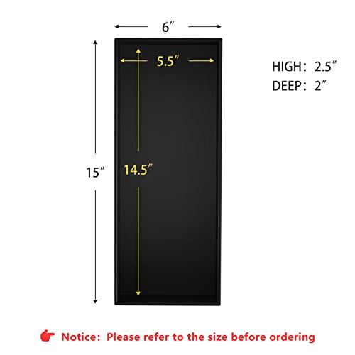 Bambloom Black Bamboo Drawer Organizer - Silverware&Utensil Holder Organizer for Kitchen Drawers, Multi-Use Drawer Dividers Boxes for Bathroom CounterCabinet, Garage, Office Desk, Makeup, Jewelry (15\"6\"2.5\")