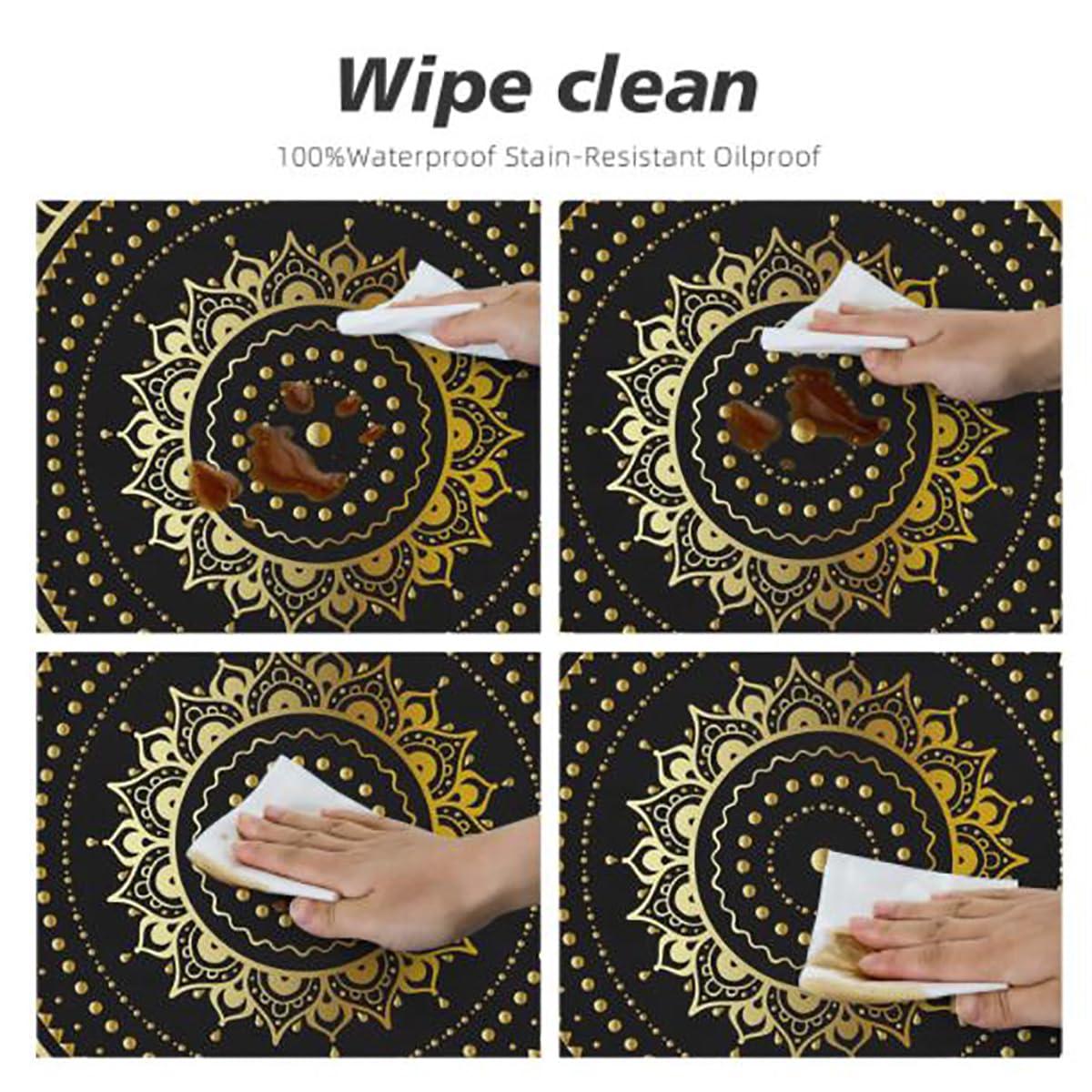 OOzie OOzie Light Pink White Fitted Tablecloth Round Eastern Traditional Floral Pattern Wooden Boards Oil Proof Waterproof Tablecloth for Picnic Party Floral Spirals Fits up 40\"-44\" Diameter Tables