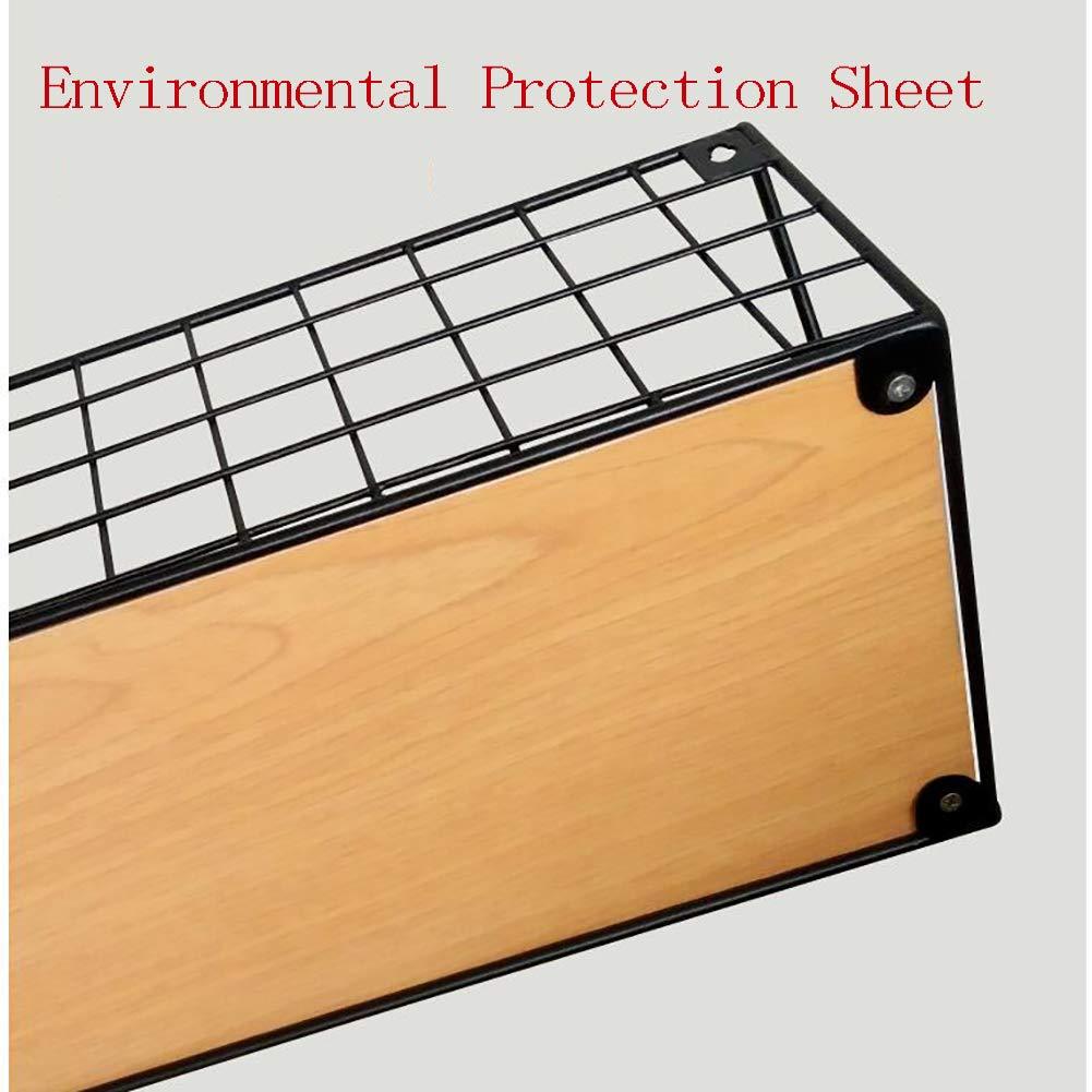 Wddwymll Home Decor Floating Shelves Wall Mounted,100% Natural Wood & Firm Welded Metal Wall Shelf,Black Wall Mounted Storage Shelves,Easy to Install ,Load Capacity 10kg,for Bathroom, Bedroom, Living Room