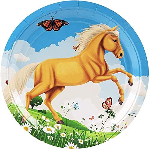 Juvale Horse Birthday Party Supplies, Paper Plates, Napkins, Cups, Cutlery (Serves 24, 144 Pieces)