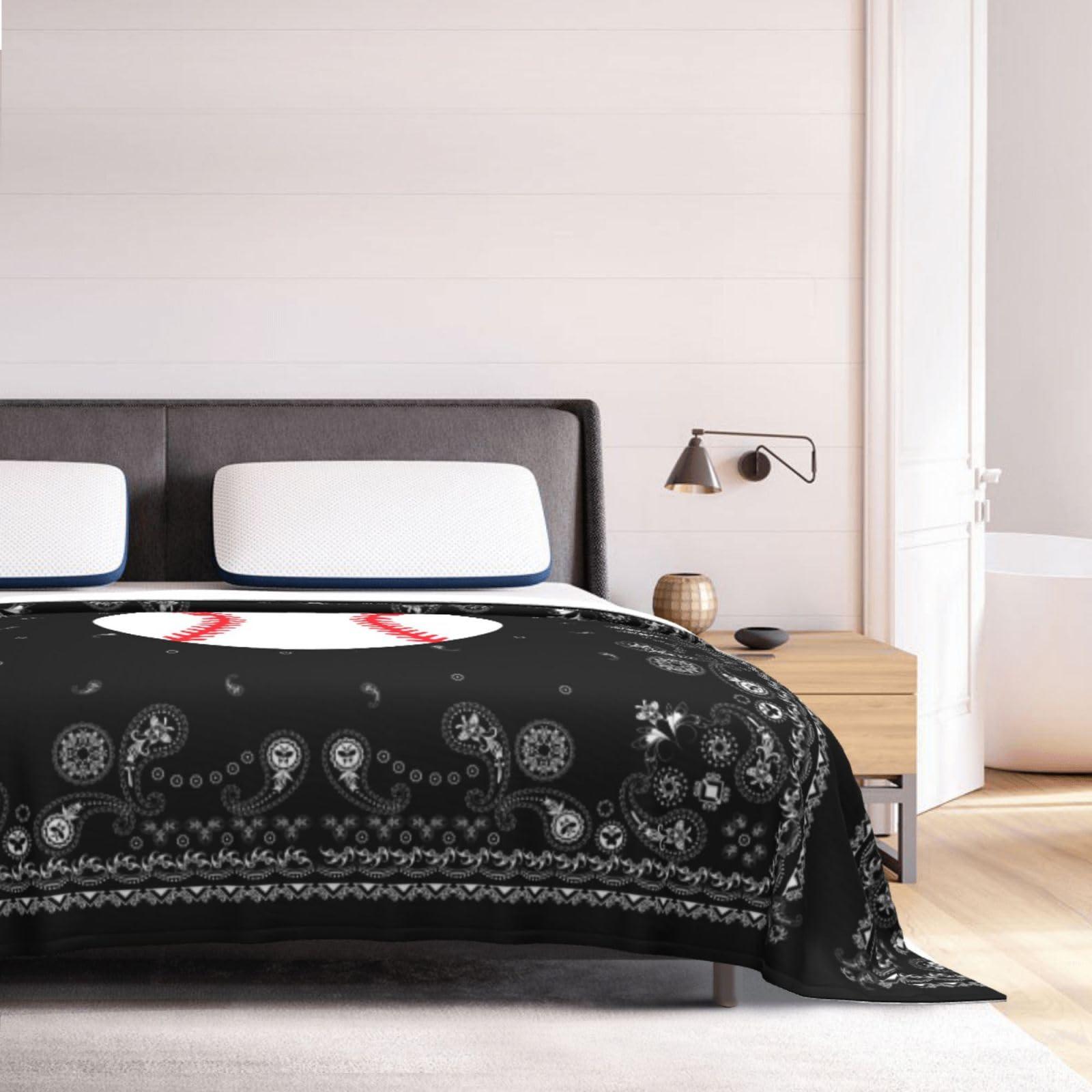 Vagilo Art Baseball Pattern Throw Blanket for Couch Sofa Or Bed Throw Size, Soft Fuzzy Plush Lightweight Blanket