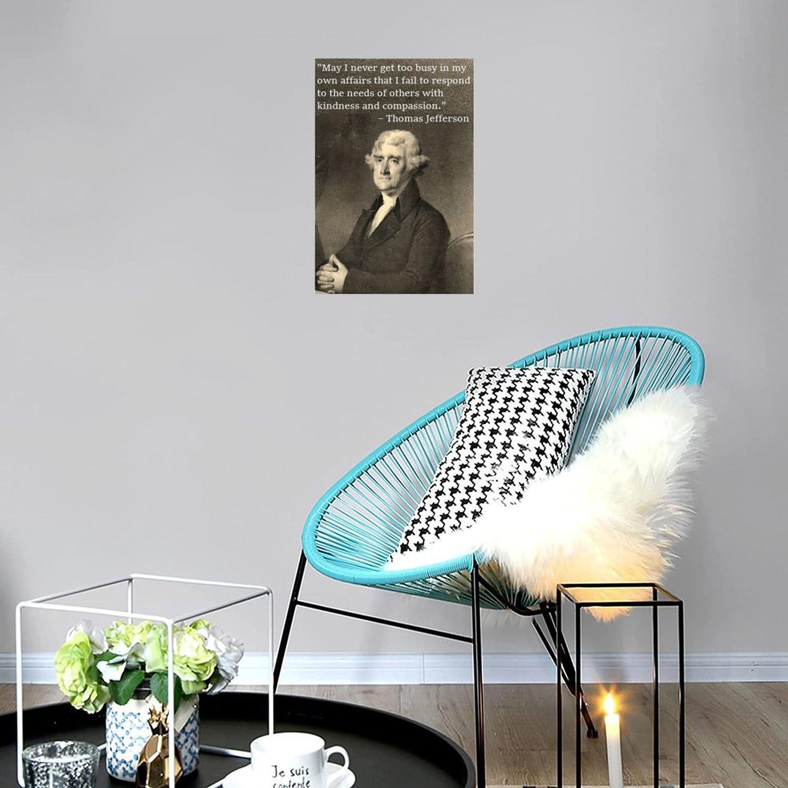 VYIZUNI VYIZUNI Poster with Quotes from Thomas Jefferson, The Founding Father of The United States 3 Wall Poster Art Canvas Printing Gift Office Bedroom Aesthetic Poster Unframed Style 12x18inch(30x45cm)