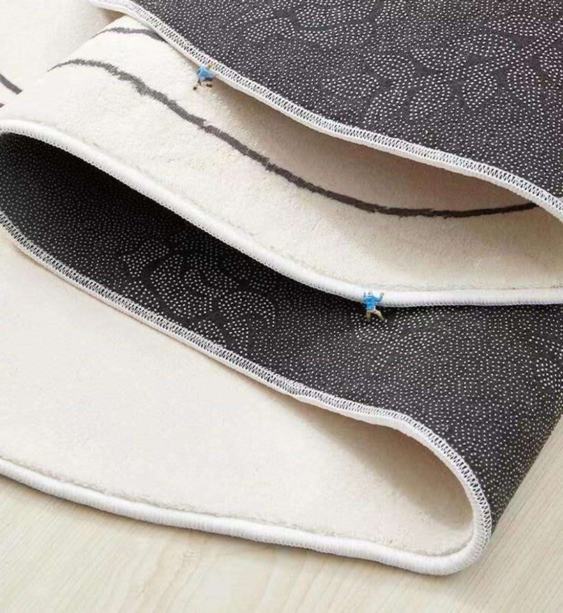 Mamatong Beige Contemporary Modern Abstract Round Area Rug for Living Room Bedroom Dining Room Irregular Shaped 10 feet Carpet Home Office Washable Wool Rug