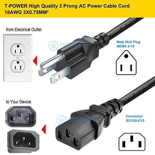 T POWER T POWER 4 FT Long 3 Prong AC Power Cord for Instant Pot Pressure Cookers, Rice Cookers, Soy Milk Makers, and Other Kitchen Appliances Power Cord Model PC-WAL1 3pin