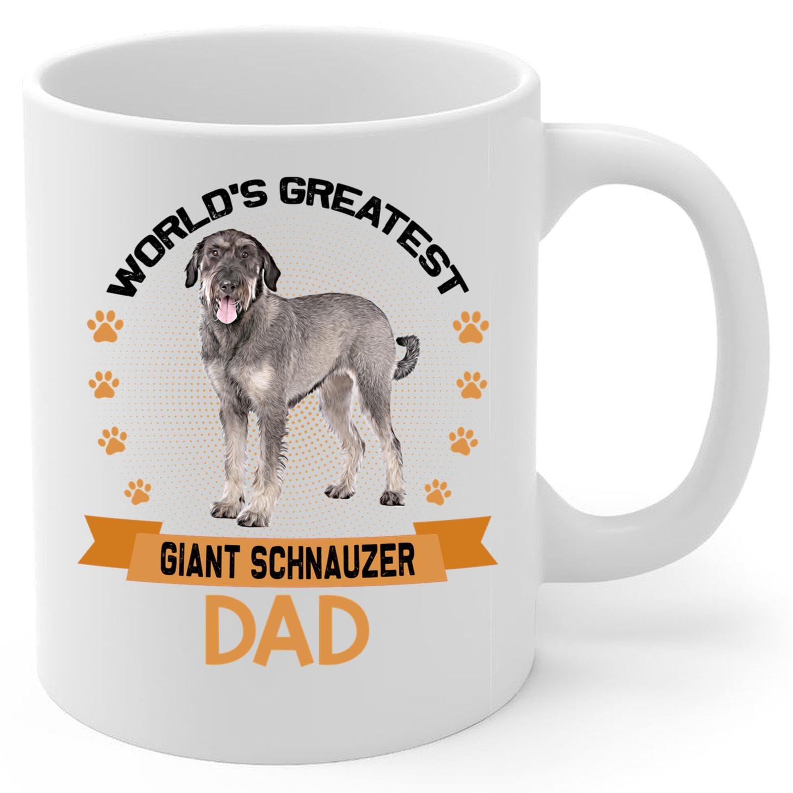 Lovesout Lovesout Funny World\'s Greatest Grey Giant Schnauzer Dog Dad Gifts Fathers Day Coffee Mug White Ceramic Cup 11oz