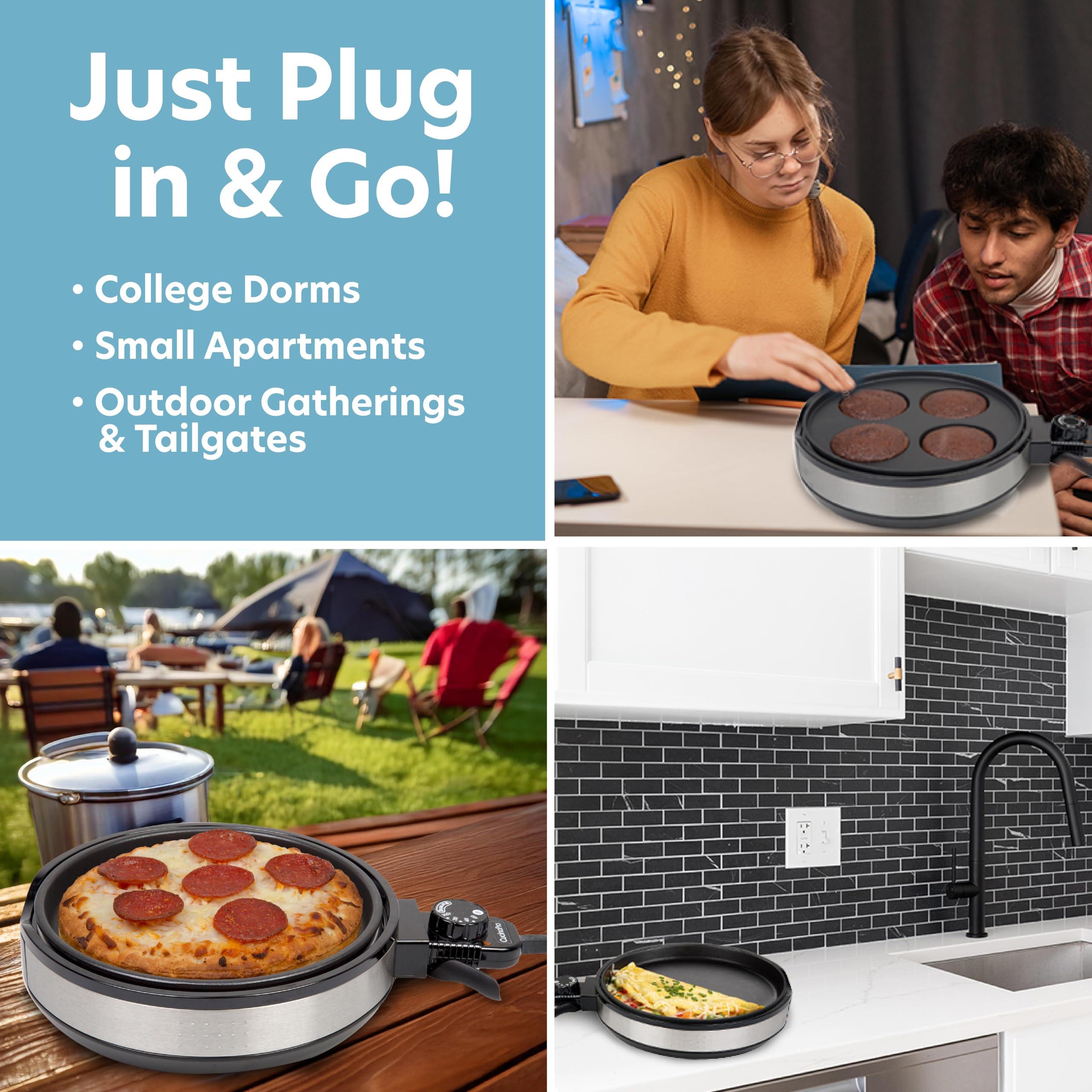 CucinaPro Multi Baker Deluxe- Baking Made Easy- Electric Appliance w Temp Control, 3 Interchangeable Skillets for Grilling Baking or Dessert Making- Grilled Cheese Omelets Pizza, Sandwiches, Cake Pops Xmas Gift