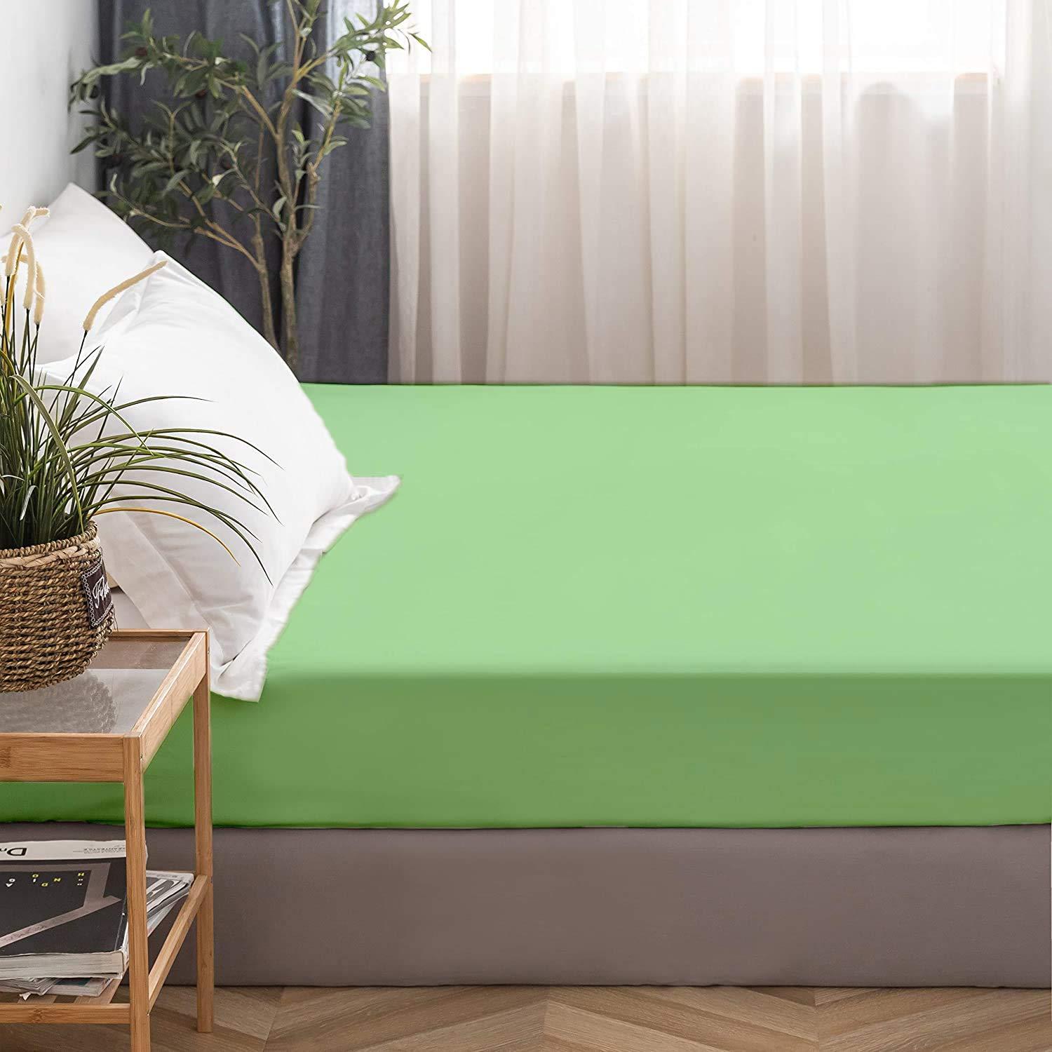 Hadi Bedding Company Hadi Bedding Company Twin XL Size Fitted Sheet Only 39 x 80 Inches 22 Inch Deep Pocket 100% Egyptian Cotton 1 Piece Fitted Sheet Only All Around Elastic Wrinkle & Fade Resistant - Sage