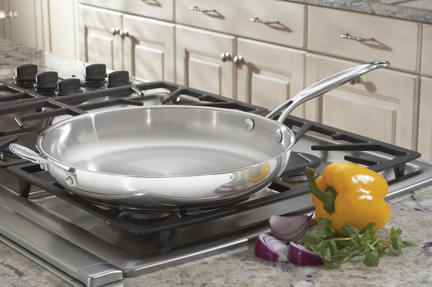 Cuisinart Cuisinart 722-30H Chef's Classic Stainless 12-Inch Open Skillet with Helper Handle,Stainless Steel