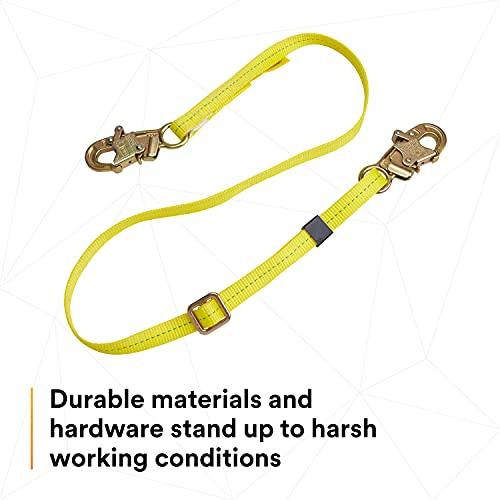 3M 3M DBI-SALA 1231016 Web Adjustable Positioning Lanyard, 6\', 3/4\" Snap Hooks, Yellow