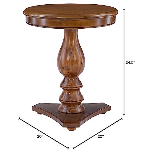Powell Powell Hazelnut Round Top Finley Pedestal Accent Side Table