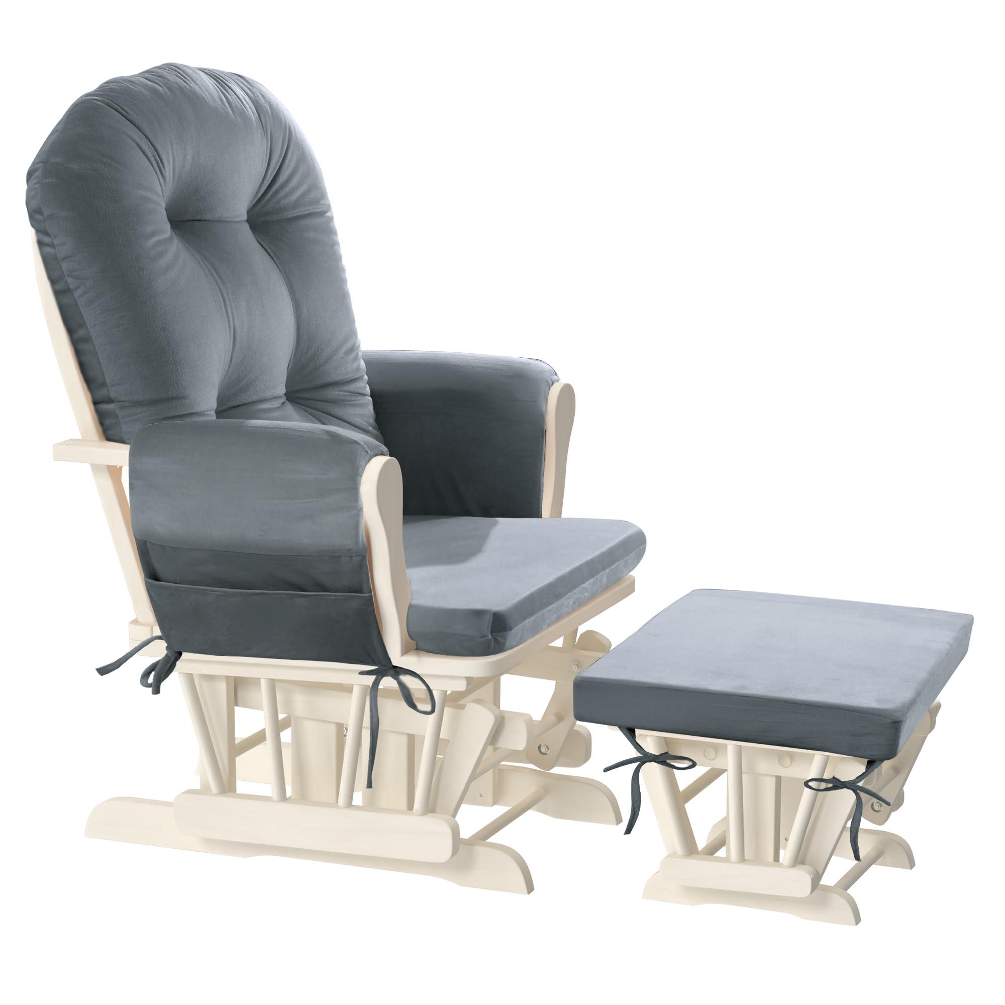 HOMBYS HOMBYS Glider Rocker Replacement Cushions 5 PCS with Storage Side Pocket, Velvet Fabric, Foam & Microfiber Filling, Non-slip & Washable,Thickened & Supportive, Designed for Glider Rocking Chair