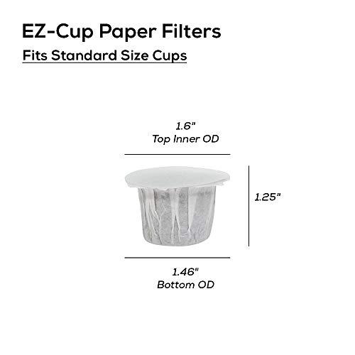 PERFECT POD Perfect Pod EZ-Cup Paper Coffee Filters with Patented Lid for Single-Serve Coffee Brewers and Coffee Pods, Compatible with Keurig, 10-Pack (500 Filters)