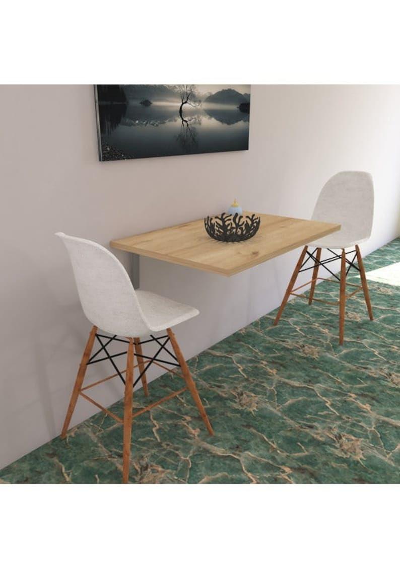 DARBUT DARBUT Fold up Table, Wall Mounted Table, fold Down Desk, Wall Mounted Desk, Laundry Folding Table, Wall Table, Murphy Desk, Space Saving tableHL (White,24\'x 35\' (60x90 cm) inches)