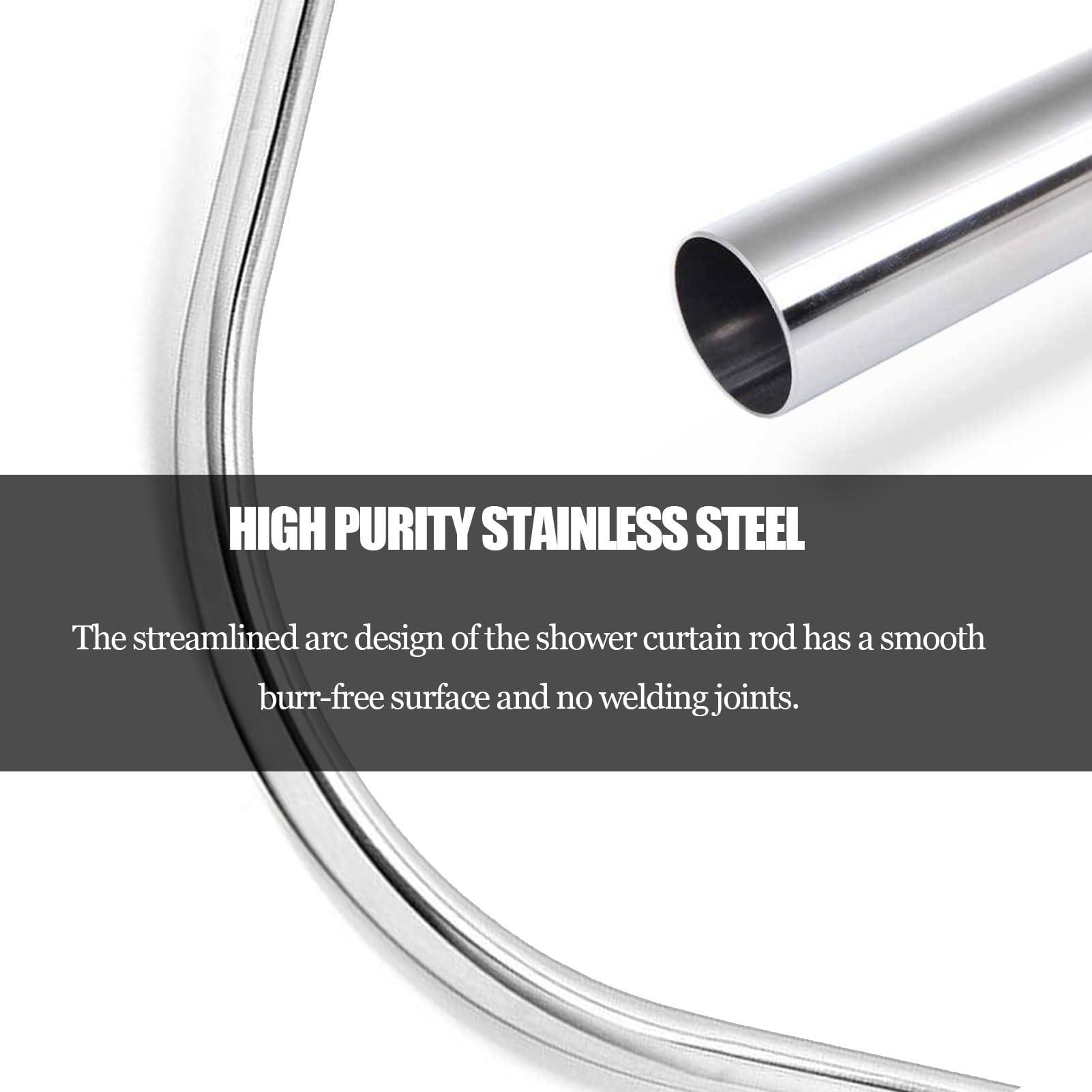 Meiiron U Shaped Shower Curtain Rod, Bathroom Corner Shower Curtain Rod Rack, Stainless Steel Home Shower Curtain Rod, Size Adjustable 60~90cm/70~110cm, Shower Curtain Not Included (Size : 100x100x100cm)