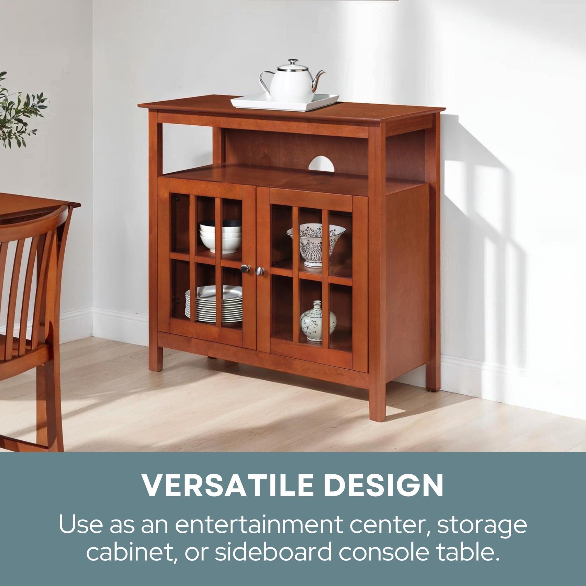 Convenience Concepts Convenience Concepts Big Sur Highboy TV Stand 36" - Modern Entertainment Center For TVs up to 40", Storage Cabinet for Dining, Living, & Family Room, Console Hall Table with Shelves, Cherry