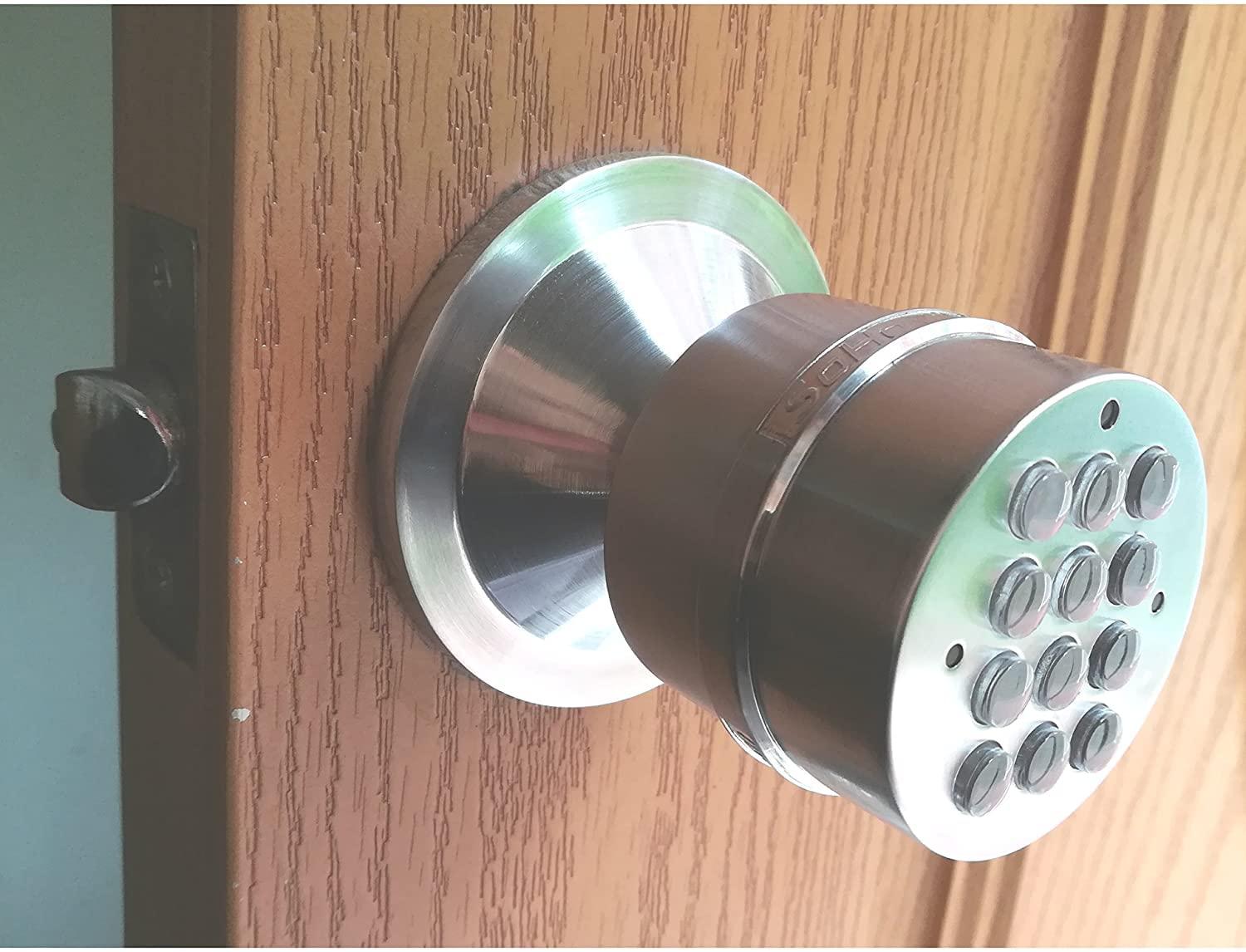 SoHoMiLL SoHoMiLL Electronic Door Knob (Spring Latch LOCK; Not Deadbolt; Not Phone Connected), single front keypad YL 99, max Security