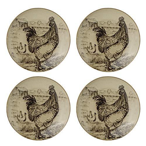Pfaltzgraff Pfaltzgraff Homespun Rooster 16-Piece Dinnerware Set, Service for 4 Brown