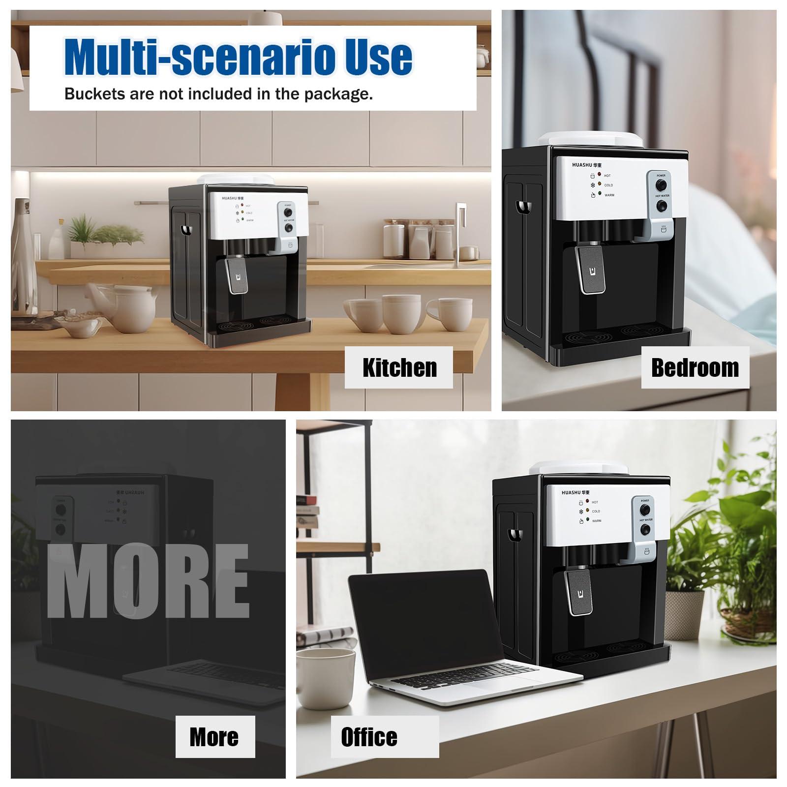 DDYOOK Top Loading Countertop Water Cooler Dispenser, 5 Gallon Hot and Cold Water Dispenser Freestanding Water Dispenser Hot & Cold and Room Temperature Water for Home Office, Studio Use (European White)