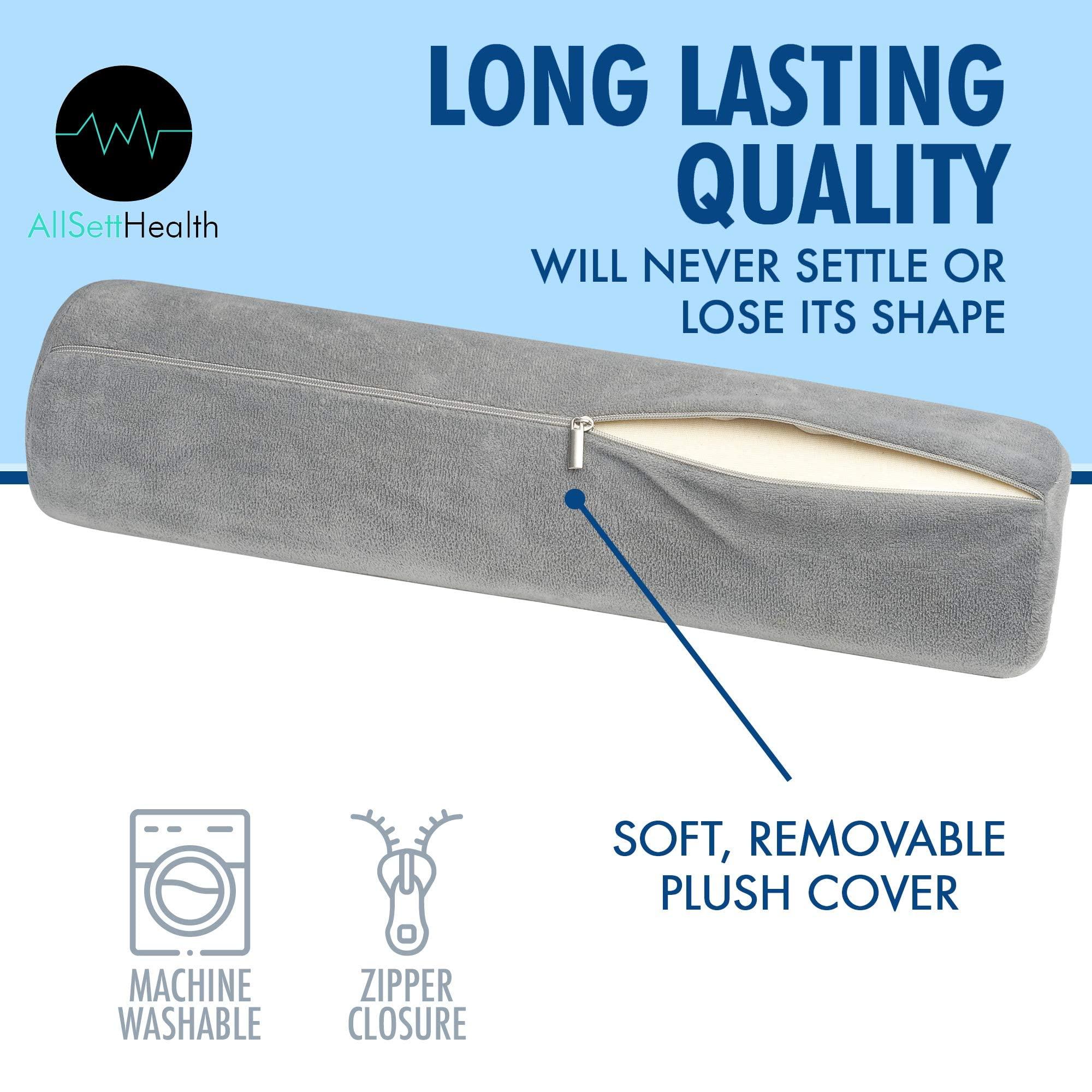 AllSett Health AllSett Health Cervical Neck Roll Memory Foam Pillow, Bolster Pillow, Round Neck Pillows Support for Sleeping | Bolster Pillow for Bed, Legs, Back and Yoga