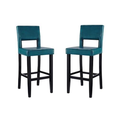 Home Square Home Square 2 Piece 30\" Height Wood Bar Stool Set in Agean Blue