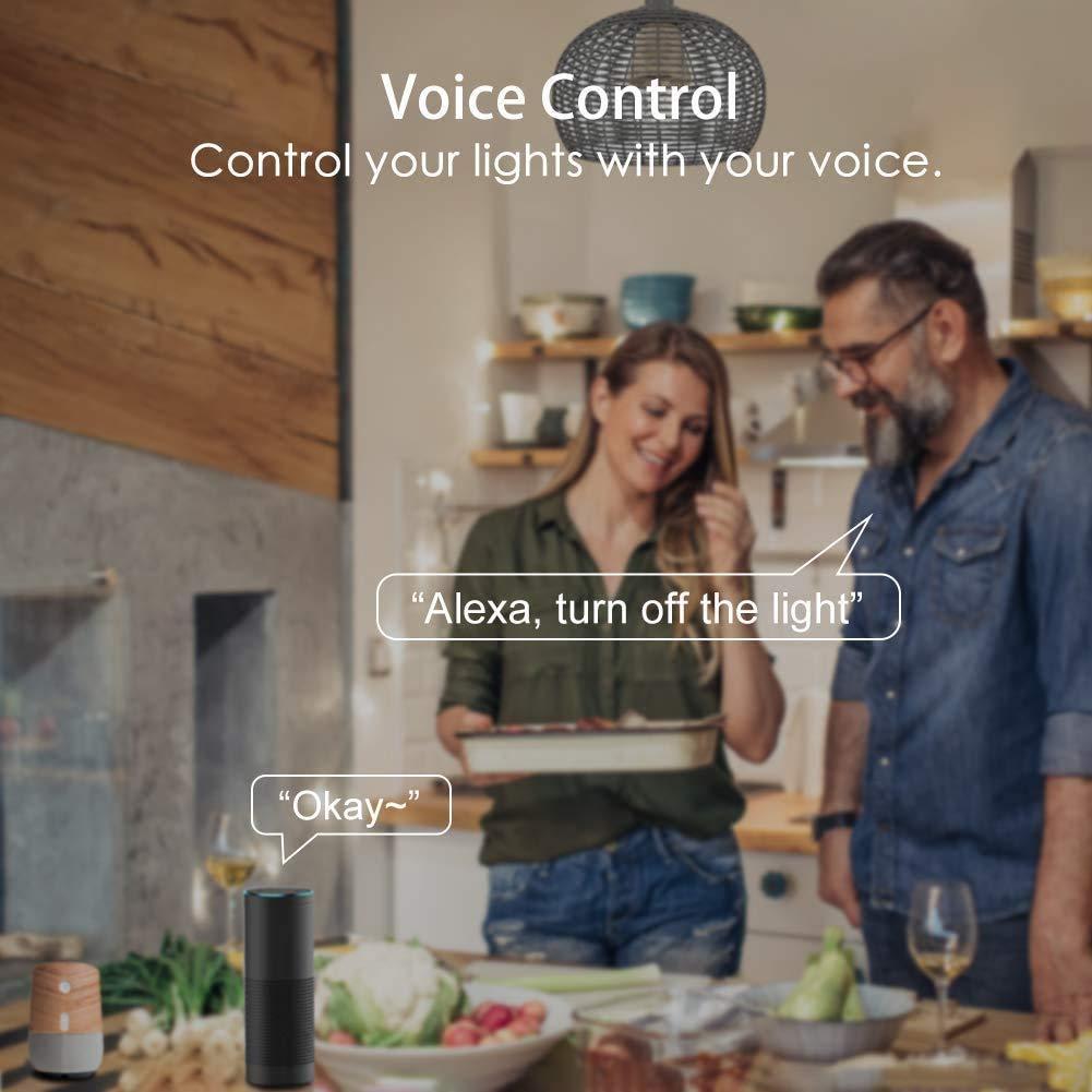 Avatar Controls Avatar Controls 4 Pack Smart Light Bulbs, Alexa WiFi LED Bulbs Music Sync RGBCW Color Changing Lights, No Hub Required (E26 A19 8W)